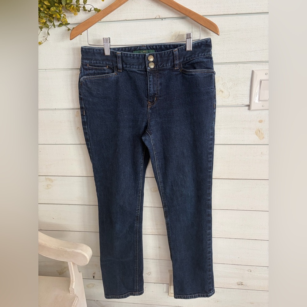 Lauren, Ralph Lauren women’s size 6 dark wash straight leg  jeans classic denim